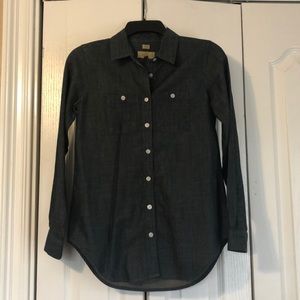 Ann Taylor LOFT chambray long sleeve shirt XXS
